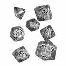 Elvish Translucent & Black 7pc Polyhedral Dice Set by Q Workshop - Bea DnD Games