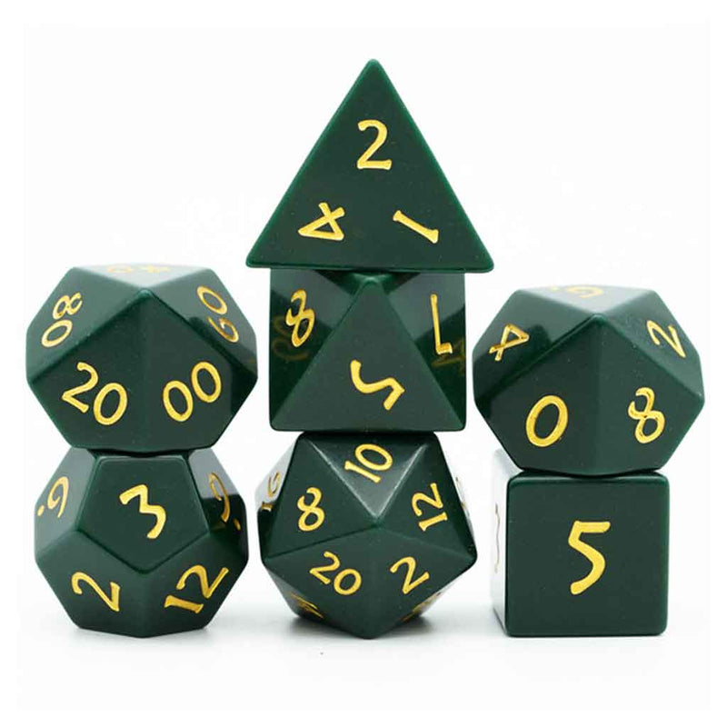 Emerald City - Turquoise Gemstone Dice Set & Dice Case - Bea DnD Games