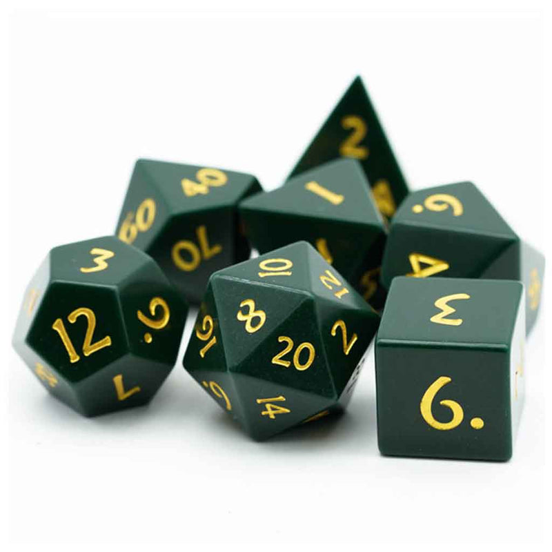 Emerald City - Turquoise Gemstone Dice Set & Dice Case - Bea DnD Games