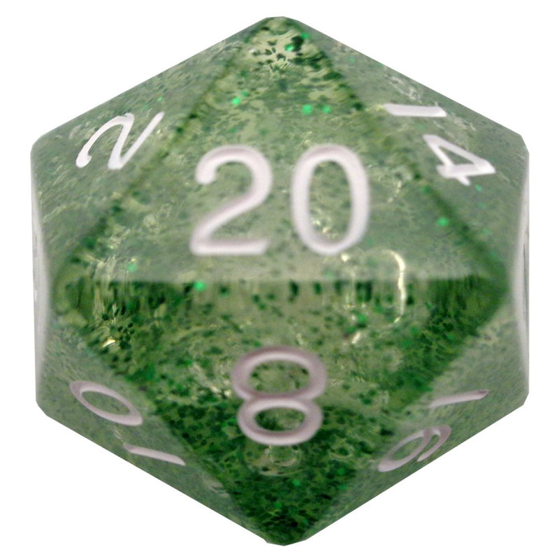 Ethereal Green Mega D20 (35mm) Dice - Bea DnD Games