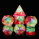 Every Rose Has It's Thorn - Handcrafted Sharp Edge Dice Set & Dice Case - Bea DnD Games