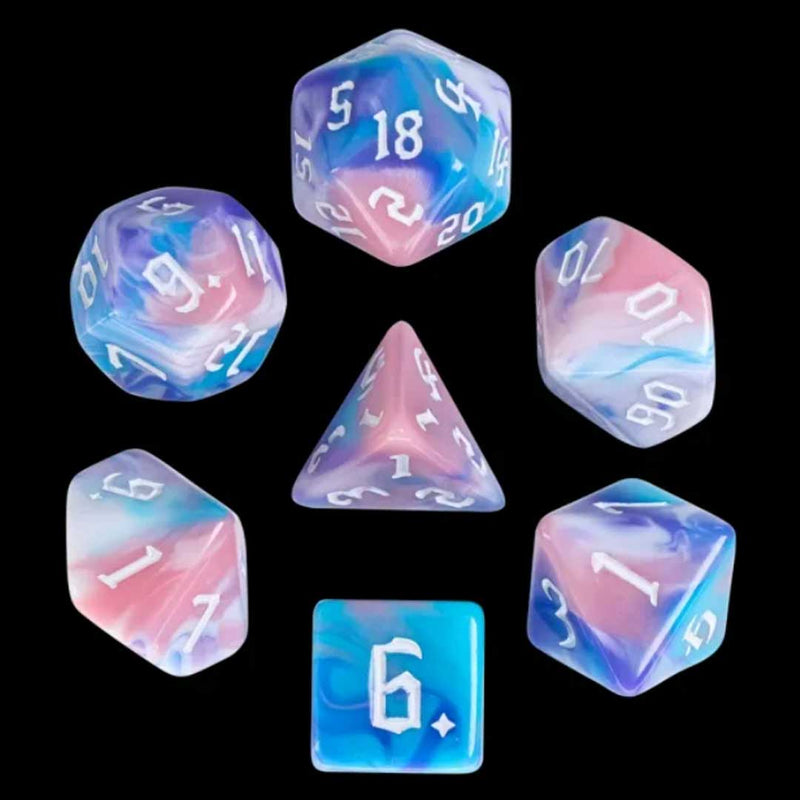 Fairy Tale - 7 Piece Polyhedral Dice Set + Dice Bag - Bea DnD Games