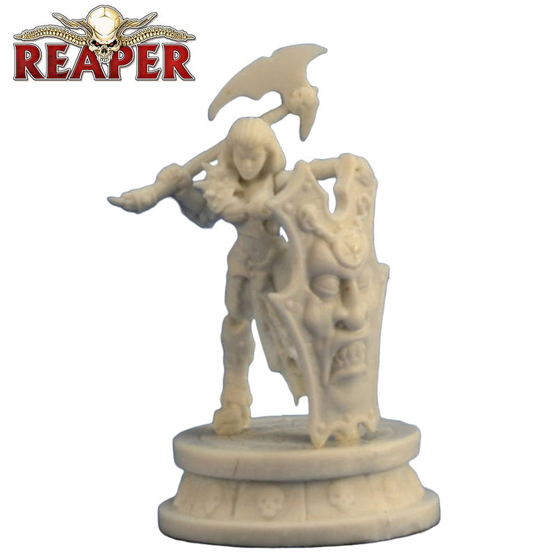 Female Half Orc Antipaladin, (Half Orc Paladin) - Dark Heaven Bones Unpainted Miniatures by Reaper Miniatures - Bea DnD Games