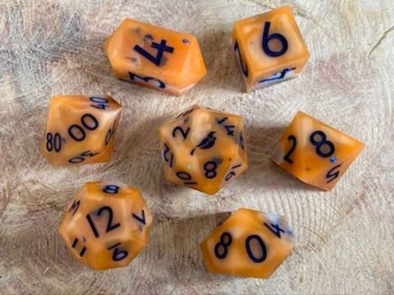 Fever Dreams - New Zealand Made Handcrafted Dice Set by Tui Dice - Bea DnD Games