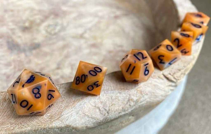 Fever Dreams - New Zealand Made Handcrafted Dice Set by Tui Dice - Bea DnD Games