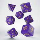Fey Enchantress (Purple & Yellow) 7pc polyhedral dice set by Q Workshop - Bea DnD Games