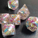Feywild Cereal - 7 Piece Polyhedral Dice Set + Dice Bag - Bea DnD Games