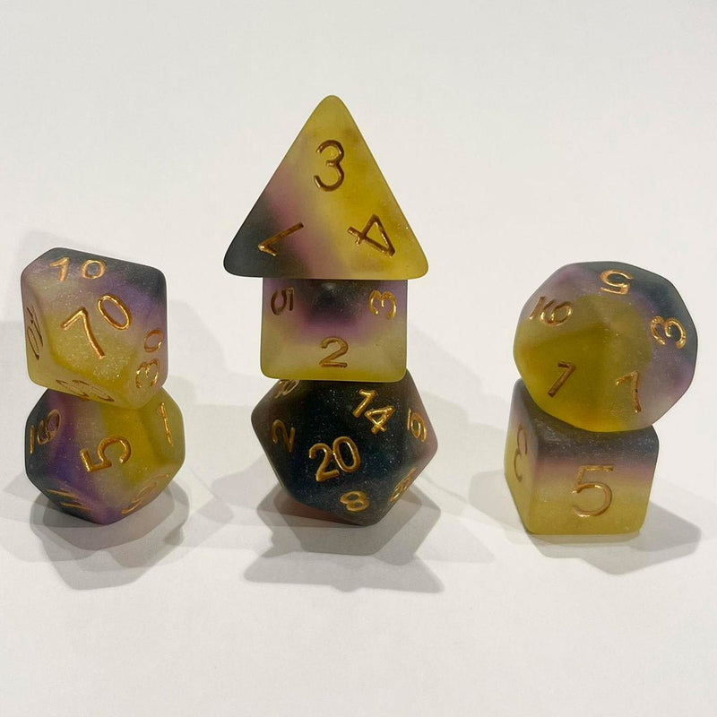 Feywild Mist - 7 Piece Polyhedral Dice Set + Dice Bag - Bea DnD Games