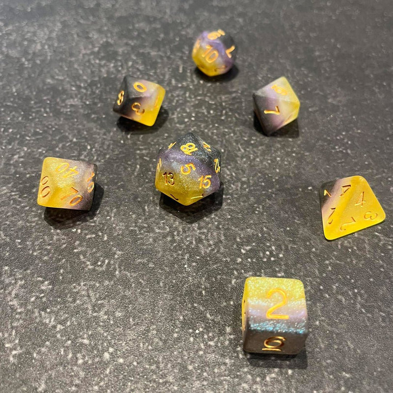Feywild Mist - 7 Piece Polyhedral Dice Set + Dice Bag - Bea DnD Games