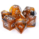 Firestorm - 7 Piece Polyhedral Dice Set + Dice Bag - Bea DnD Games