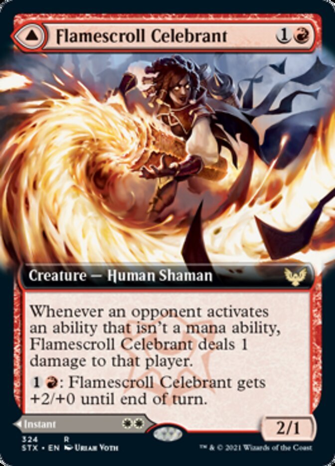 Flamescroll Celebrant // Revel in Silence (Extended Art) [Strixhaven: School of Mages] - Bea DnD Games