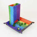 Fold Up Velvet Dice Tower: Watercolor Rainbow - Bea DnD Games