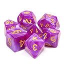 Foxglove - 7 Piece Polyhedral Dice Set + Dice Bag - Bea DnD Games