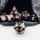 Fractured Reality 7 Piece Metal Polyhedral Dice Set & Dice Case - Bea DnD Games