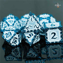 Frost Giant 7 Piece Metal Polyhedral Dice Set & Dice Case - Bea DnD Games