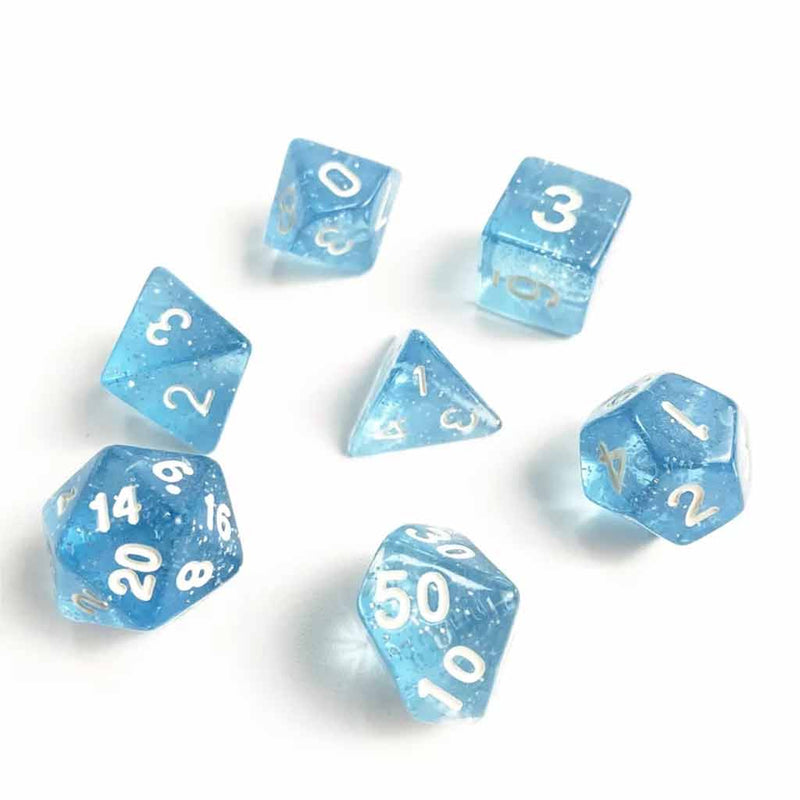 Frozen - 7 Piece Polyhedral Dice Set + Dice Bag - Bea DnD Games