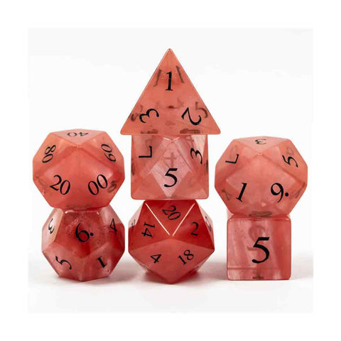 'Fruit of Life' Handcrafted Glass Dice Set & Dice Case - Bea DnD Games