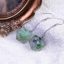 Galaxy D20 (Green) Pendant Earrings - Bea DnD Games