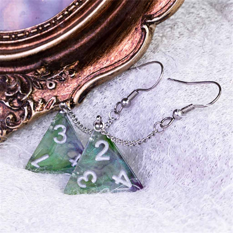 Galaxy D4 (Green) Pendant Earrings - Bea DnD Games