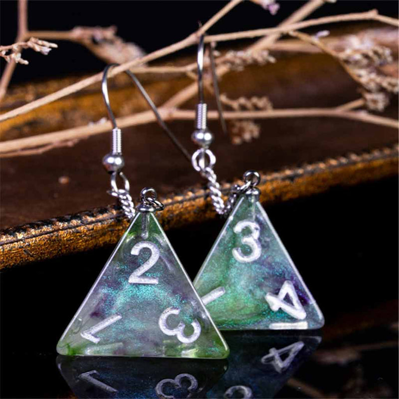 Galaxy D4 (Green) Pendant Earrings - Bea DnD Games