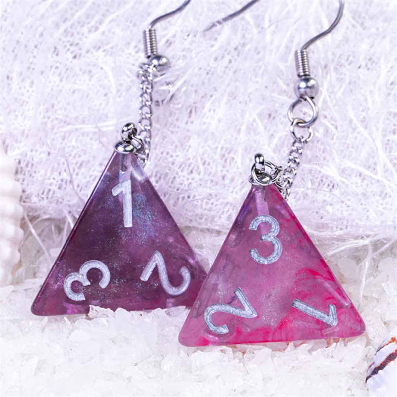 Galaxy D4 (Pink) Pendant Earrings - Bea DnD Games