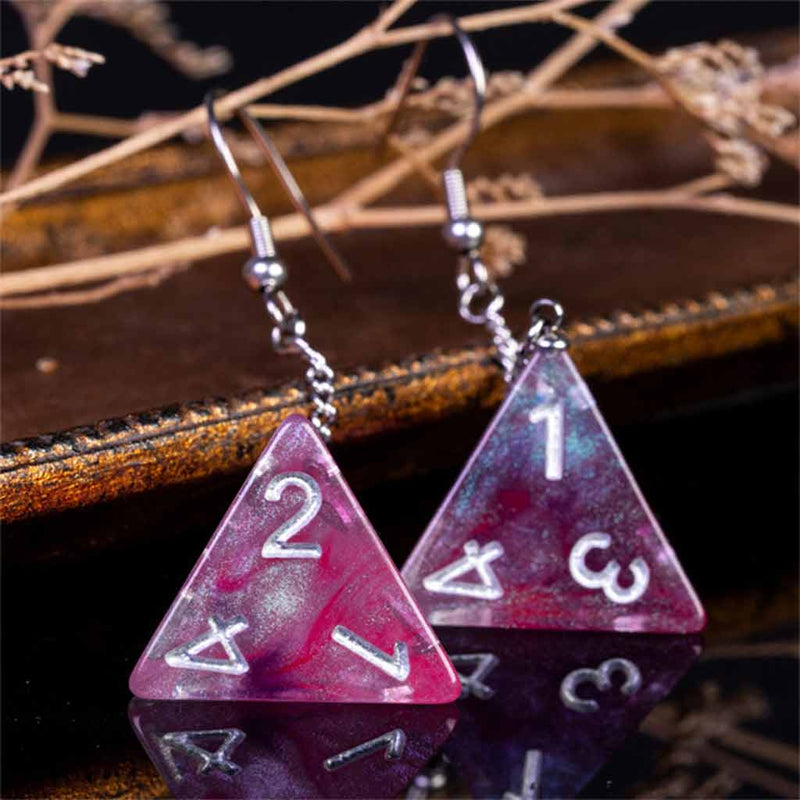 Galaxy D4 (Pink) Pendant Earrings - Bea DnD Games