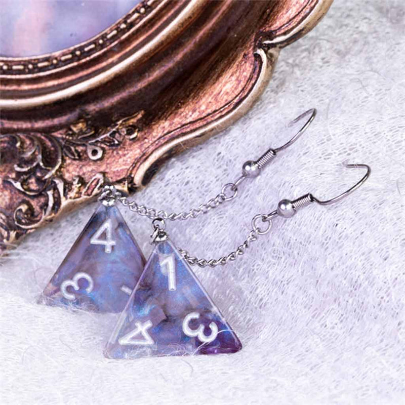 Galaxy D4 (Purple) Pendant Earrings - Bea DnD Games