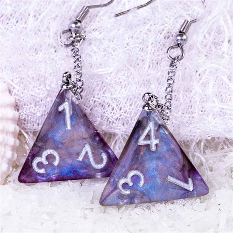 Galaxy D4 (Purple) Pendant Earrings - Bea DnD Games