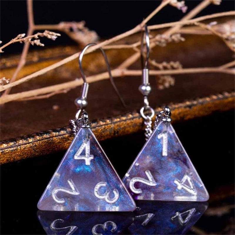 Galaxy D4 (Purple) Pendant Earrings - Bea DnD Games