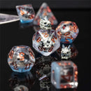 Ghost Dragon - 7 Piece Polyhedral Dice Set + Dice Bag - Bea DnD Games
