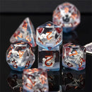 Ghost Dragon - 7 Piece Polyhedral Dice Set + Dice Bag - Bea DnD Games