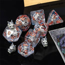 Ghost Dragon - 7 Piece Polyhedral Dice Set + Dice Bag - Bea DnD Games