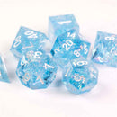 Glacial Fissure - Handcrafted Sharp Edge Dice Set & Dice Case - Bea DnD Games