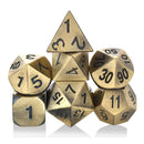 Goblin Gold 7 Piece Metal Polyhedral Dice Set & Dice Case - Bea DnD Games