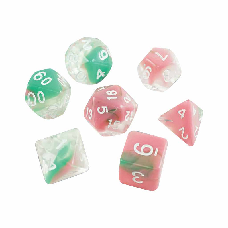 Goblin in a Blender - 7 Piece Polyhedral Dice Set + Dice Bag - Bea DnD Games