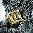 Gold Dragon 7 Piece Hollow Metal Polyhedral Dice Set & Dice Case - Bea DnD Games