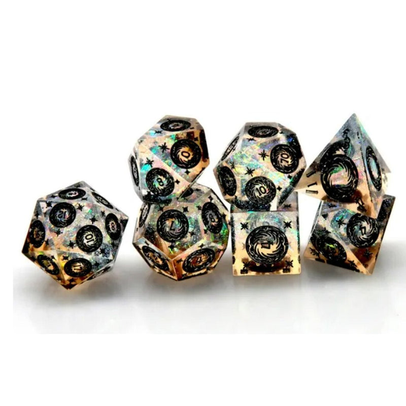 Gold Helios - Handcrafted Dice Set - Bea DnD Games