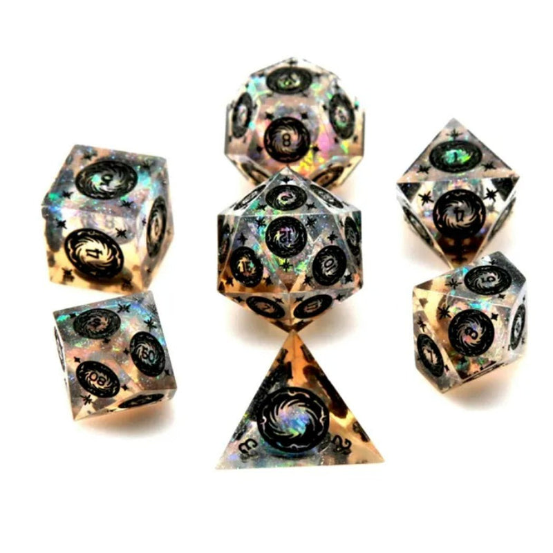 Gold Helios - Handcrafted Dice Set - Bea DnD Games