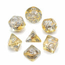 Golden Shores - 7 Piece Polyhedral Dice Set + Dice Bag - Bea DnD Games
