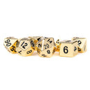 Golden Treasure - 7 Piece Metal Polyhedral Dice Set & Dice Case - Bea DnD Games