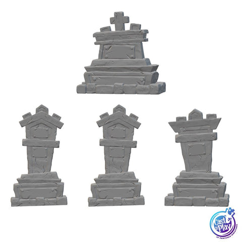 Gravestones | BeaMini Unpainted RPG Miniatures - Bea DnD Games