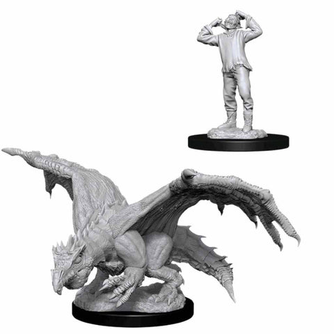 Green Dragon Wyrmling & Afflicted Elf Nolzur's Marvelous Unpainted Miniatures - Bea DnD Games
