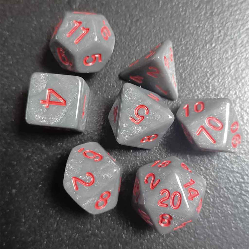 Grog's Rocks - 7 Piece Polyhedral Dice Set + Dice Bag - Bea DnD Games
