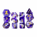 Gummi Grape Smoothie 12 Piece Dice Set with Gold Ink + Dice Bag (Kraken Dice) - Bea DnD Games