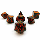 Halloween Dice - 7 Piece Polyhedral Dice Set + Dice Bag - Bea DnD Games