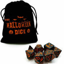 Halloween Dice - 7 Piece Polyhedral Dice Set + Dice Bag - Bea DnD Games