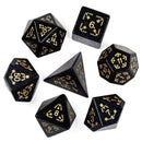 Harmonic Convergence Handcrafted Blue Goldstone Dice Set & Dice Case - Bea DnD Games
