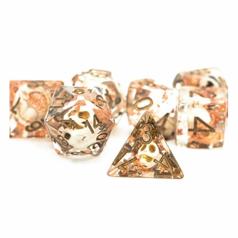 Haunted Treasure - 7 Piece Polyhedral Dice Set + Dice Bag - Bea DnD Games