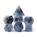 Heavenly Storms Handcrafted Sharp Edge Dice Set & Dice Case - Bea DnD Games
