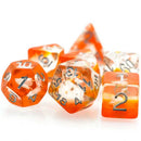 Hellfire Swan - 7 Piece Polyhedral Dice Set + Dice Bag - Bea DnD Games